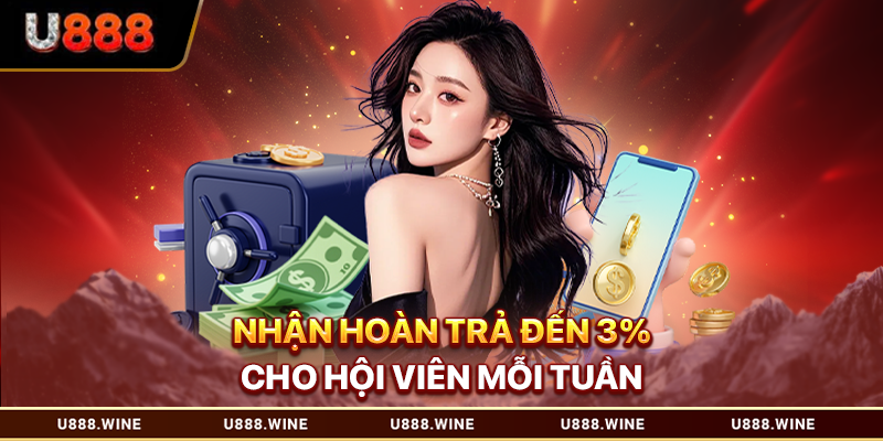 Khuyến Mãi U888 - Cập Nhật Ưu Đãi Mới Nhất Cho Hội Viên Nhận hoàn trả đến 3% cho hội viên mỗi tuần